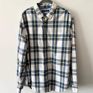 Banana Republic Plaid Button Down Shirt camden Fit Custom 078 Wash E